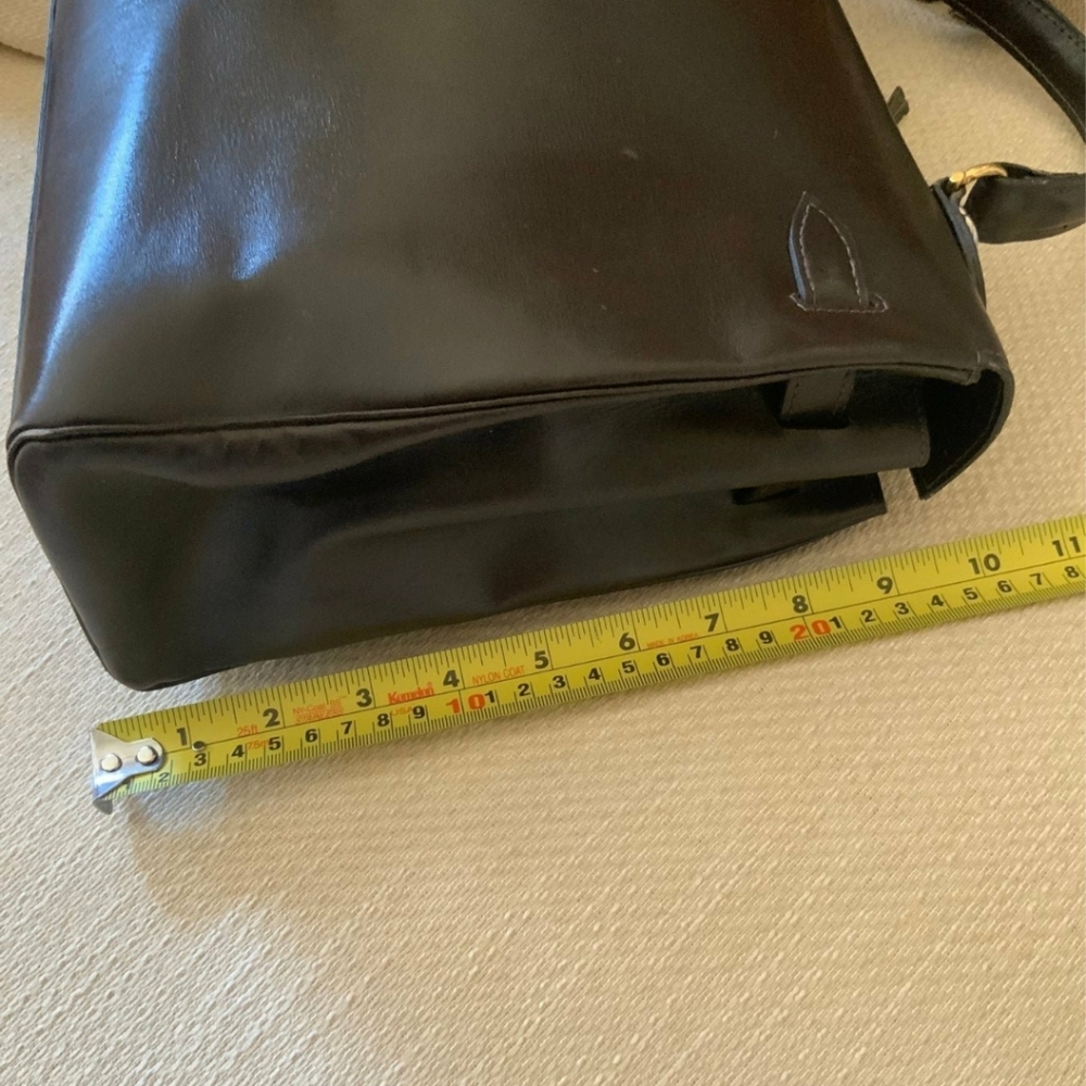 🦄 Vintage Made in Italy Boxcalf 32 Retourne Style Top Handle Lock Bag - Picture 11 of 16